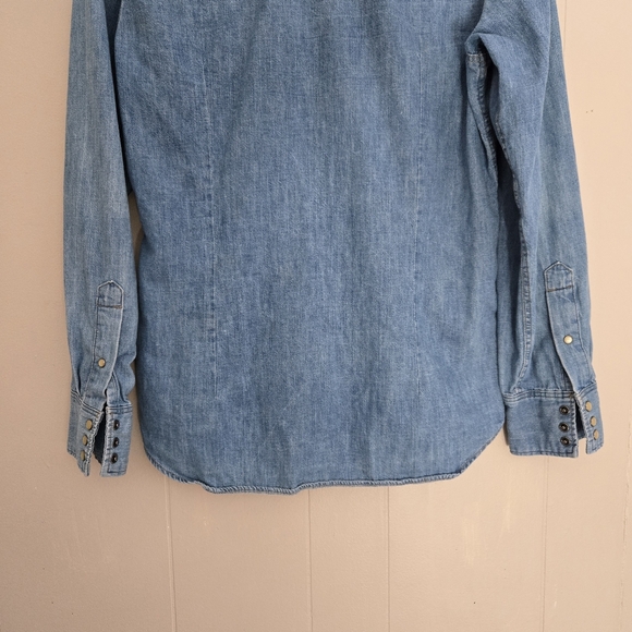 G-star Men's Denim Button Up Shirt Pearl Snap Blue Style# 3301 Slim M - Picture 6 of 12